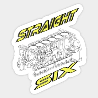 Engine Block Straight 6 (Yellow) Sticker